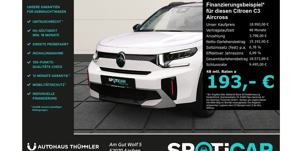 Citroen C3 Aircross 6.999 km 17.990 &euro; Aachen 52070