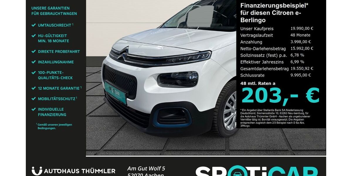 Citroen ë-Berlingo 38.410 km 19.990 &euro; Aachen 52070